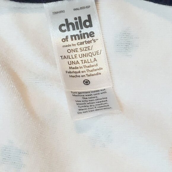 Carter's Child of Mine Monsters Swaddle Receiving White & Blue Blanket 27" X 27" - Picture 5 of 5